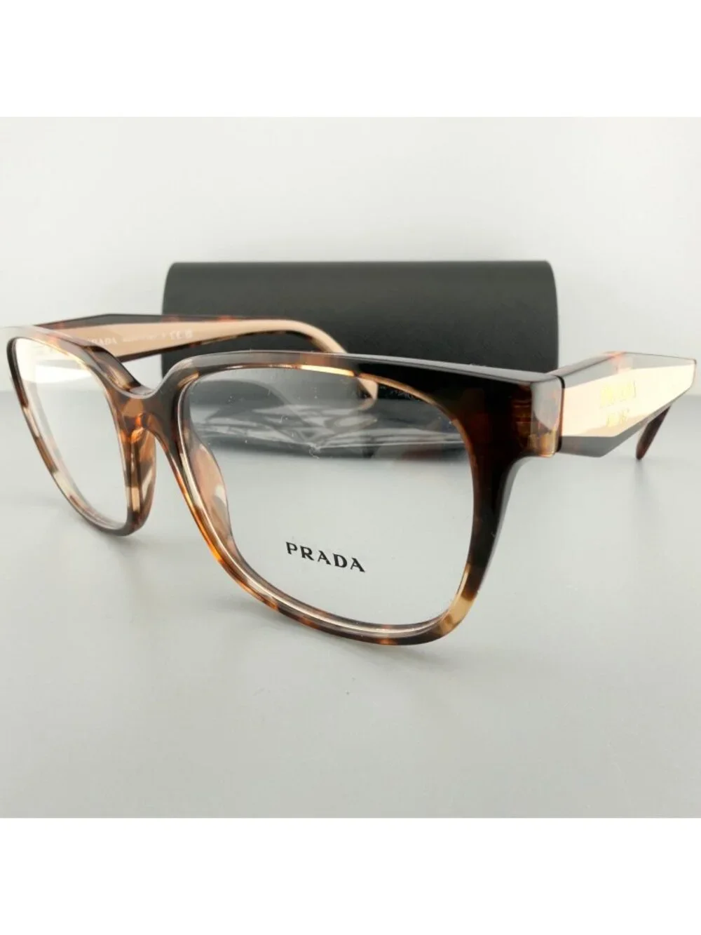 Prada Glasses Frames PR 17ZV 07R1O1 Havana Caramel Women